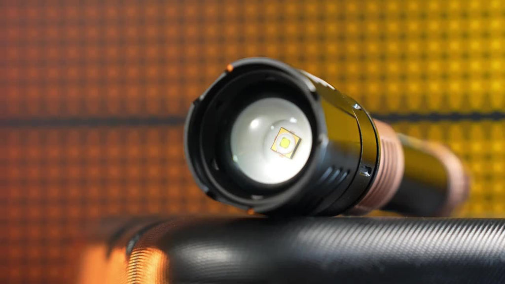 SKYFIRE LED Flashlight, High Lumen Super Bright Rechargeable, Adjustable Focus with Ignition Lens, Four Modes, Suitable for Camping Outdoor Farm Family Use