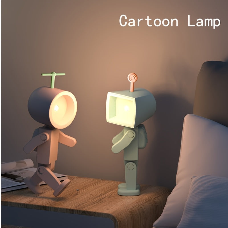 Spaceman Magnetic Night Light, LED  Robot Reading Light, Desktop Building Block Ornament Ambient Light, Creative Cell Phone Stand, Christmas Gift, New Year Gift