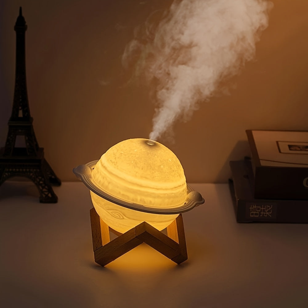 1pc Jupiter Saturn USB Humidifier, Compact And Quiet, Perfect for Adding Moisture to Your Office Or Bedroom, Also Serves As a Nightlight Decoration