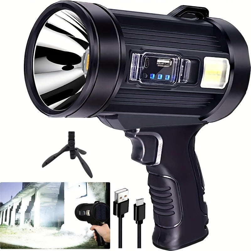 LED Rechargeable Flashlight, 6 Modes, 3 Color Filters, USB And Solar Power Supply, IPX4 Waterproof, Suitable for Hunting, Camping, Boating, Hiking, Etc, Best for Christmas, Perfect for Thanksgiving