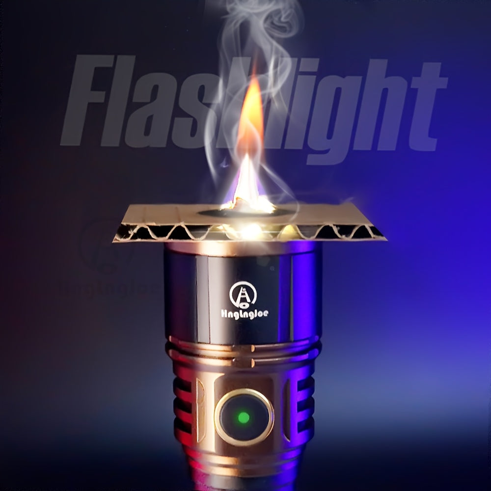 To Generate Fire, An Aluminum Alloy Flashlight, Equipped With Fresnel Lenses, With High Lumen Output, 21700 Lithium Battery, 3000 Milliampere, Extremely Long Battery Life, Suitable For Outdoor Survival, Camping, Fishing, Power Outage, Night Riding.