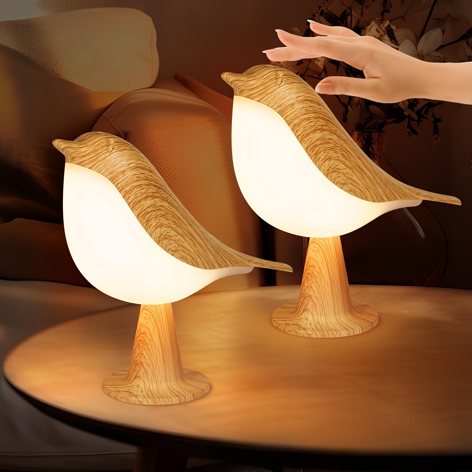 1pc 1pcs Rechargeable Portable Bird Night Light Suitable for Bedside, Camping - Dimmable Touch Control with 3 Color Temperatures, Aromatherapy-Compatible, Hangable Bedtime Light, - for & s