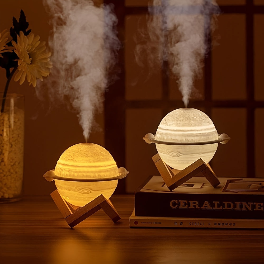 1pc Jupiter Saturn USB Humidifier, Compact And Quiet, Perfect for Adding Moisture to Your Office Or Bedroom, Also Serves As a Nightlight Decoration