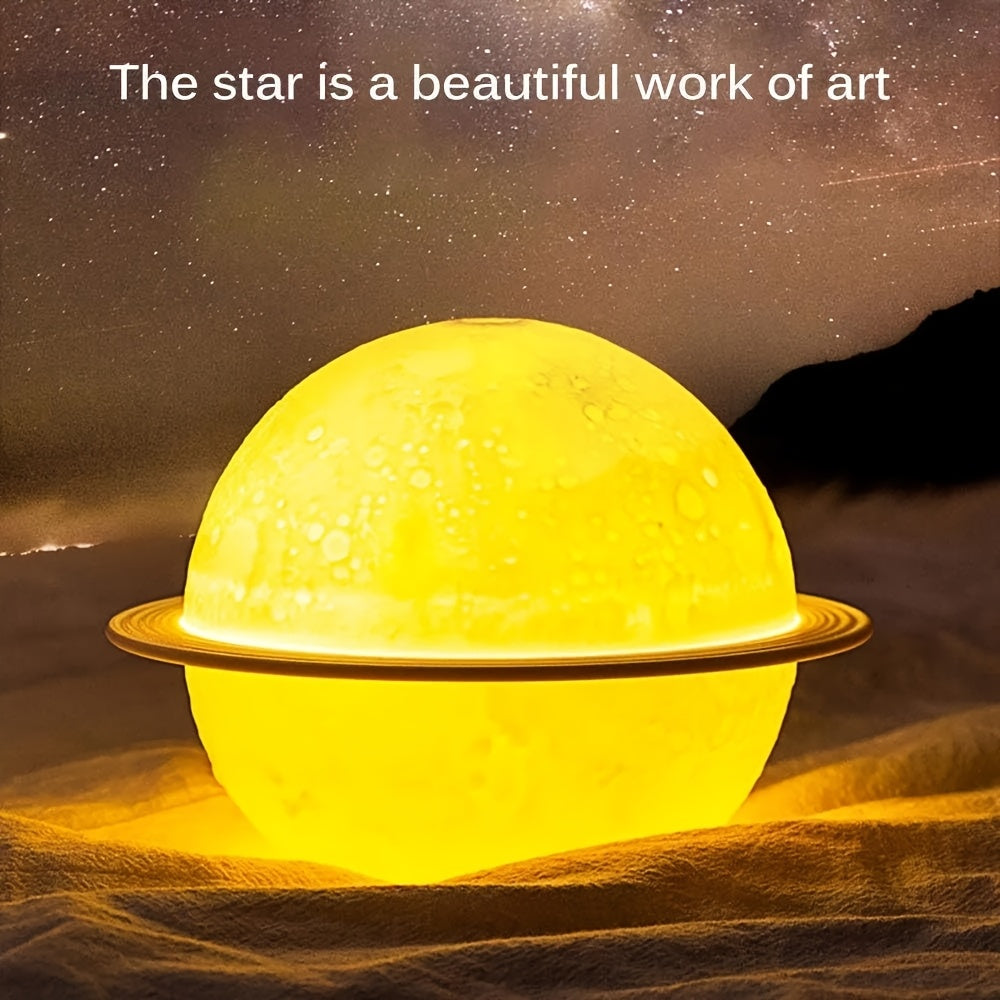 1pc Jupiter Saturn USB Humidifier, Compact And Quiet, Perfect for Adding Moisture to Your Office Or Bedroom, Also Serves As a Nightlight Decoration