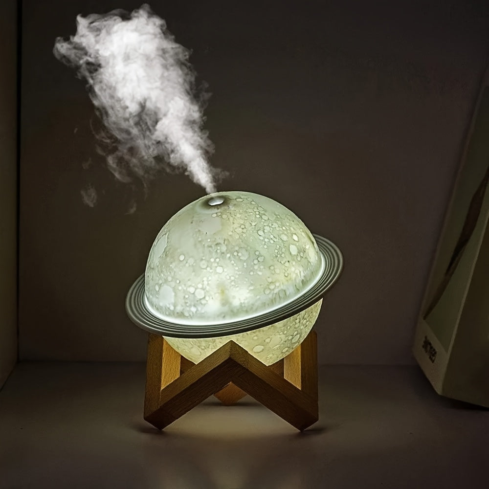 1pc Jupiter Saturn USB Humidifier, Compact And Quiet, Perfect for Adding Moisture to Your Office Or Bedroom, Also Serves As a Nightlight Decoration