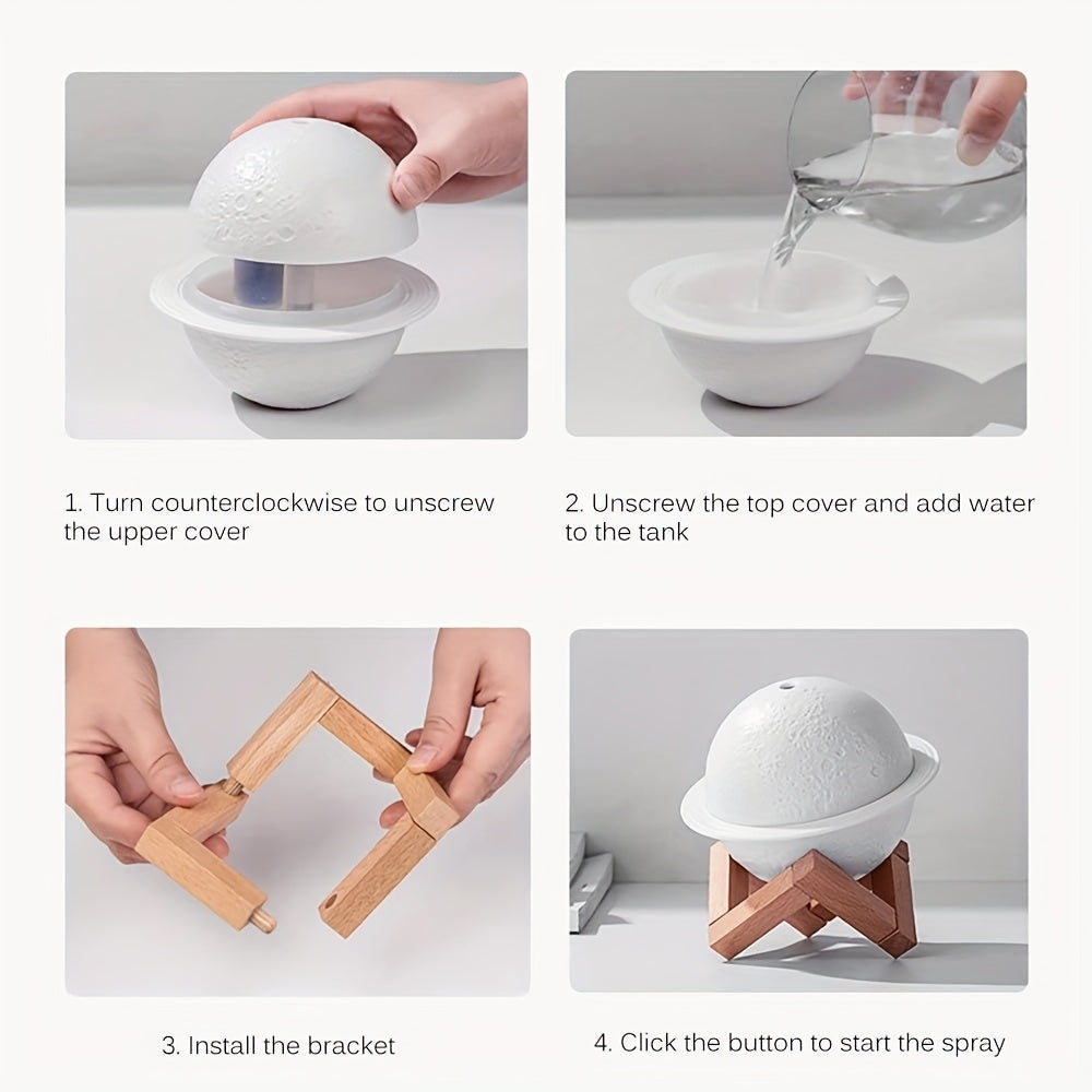 1pc Jupiter Saturn USB Humidifier, Compact And Quiet, Perfect for Adding Moisture to Your Office Or Bedroom, Also Serves As a Nightlight Decoration