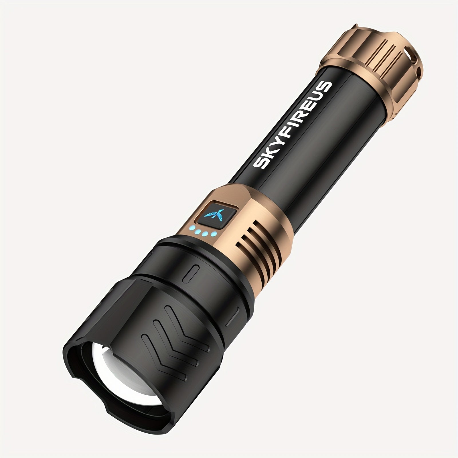 SKYFIRE LED Flashlight, High Lumen Super Bright Rechargeable, Adjustable Focus with Ignition Lens, Four Modes, Suitable for Camping Outdoor Farm Family Use
