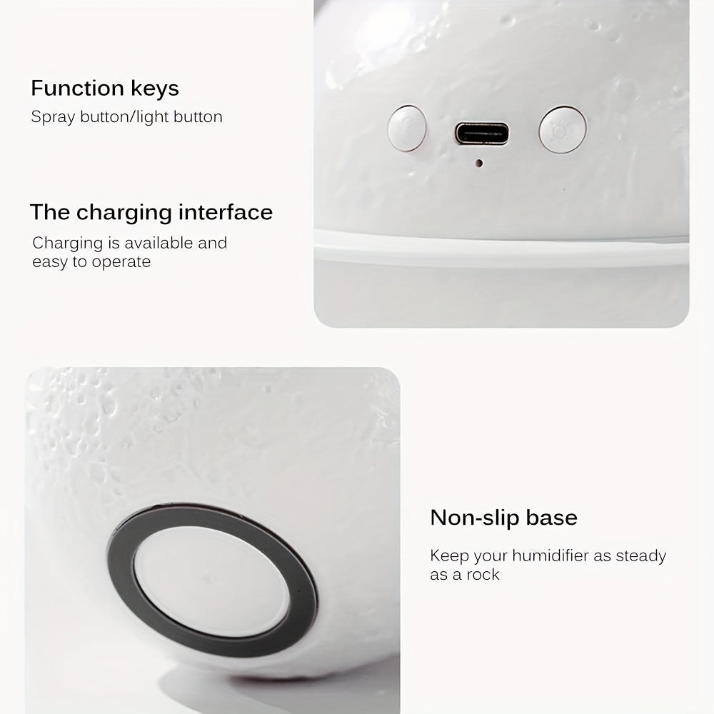 1pc Jupiter Saturn USB Humidifier, Compact And Quiet, Perfect for Adding Moisture to Your Office Or Bedroom, Also Serves As a Nightlight Decoration
