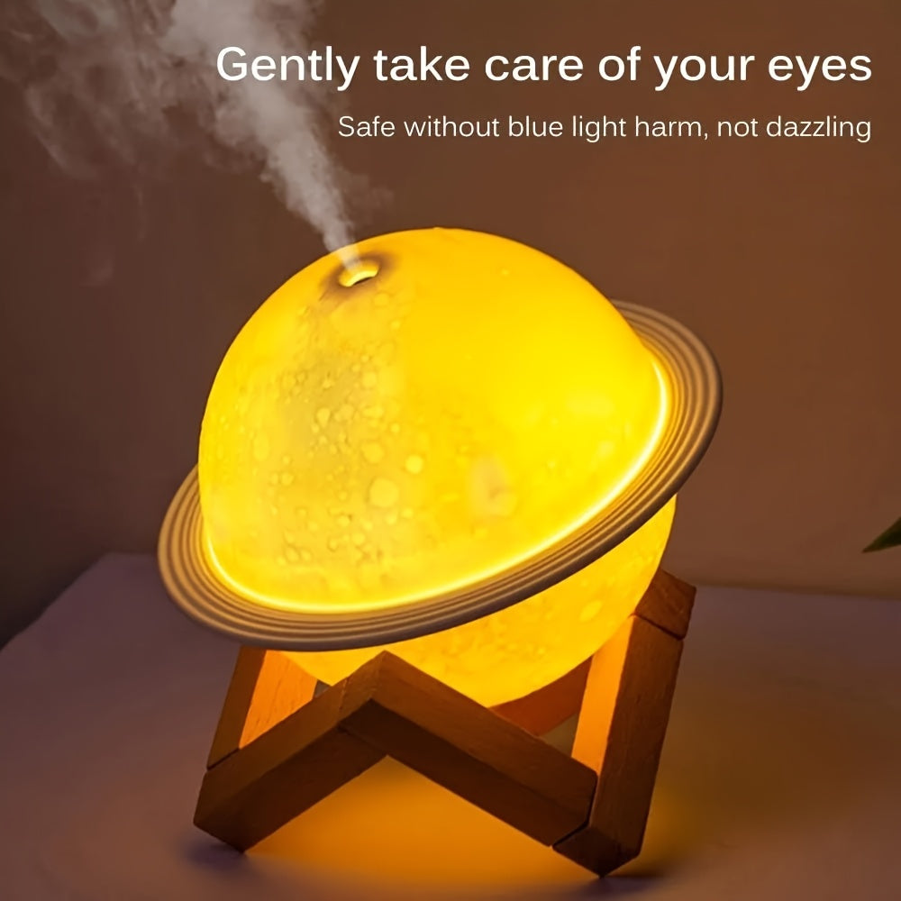 1pc Jupiter Saturn USB Humidifier, Compact And Quiet, Perfect for Adding Moisture to Your Office Or Bedroom, Also Serves As a Nightlight Decoration
